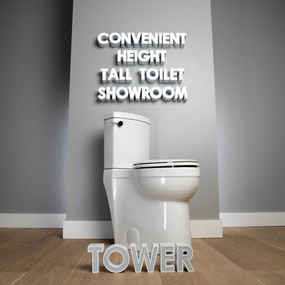 Toilet: TOWER. Skirted (Concealed Trapway) Extra Tall 20-21". Elongated