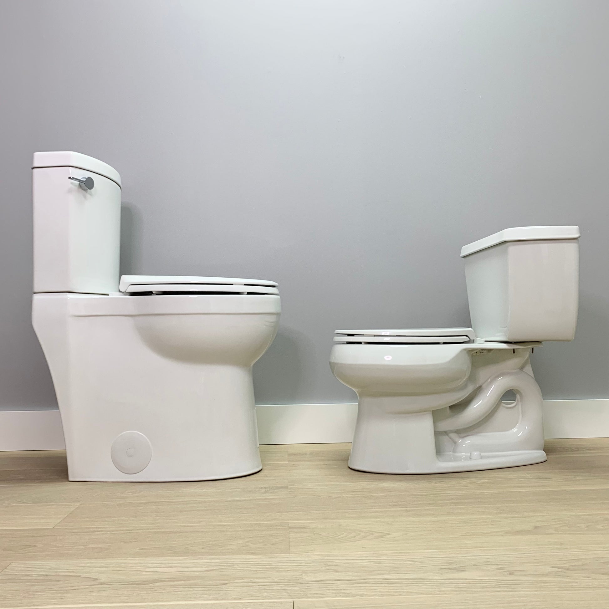Toilet: TOWER. Skirted Concealed Trapway Extra Tall 20-21 inches Elongated