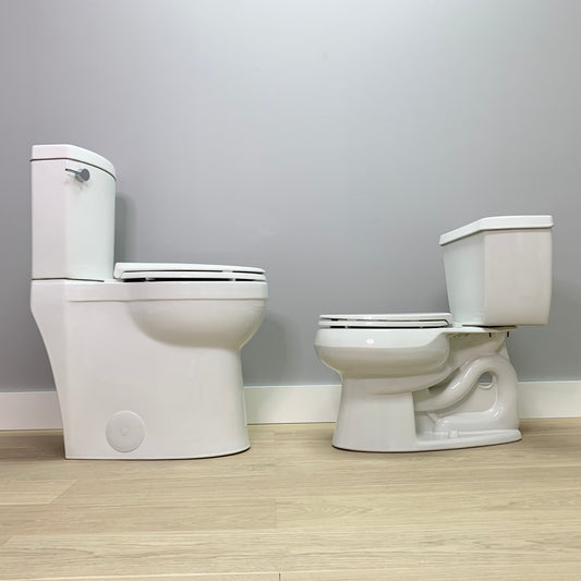 Toilet: TOWER. Skirted Concealed Trapway Extra Tall 20-21 inches Elongated