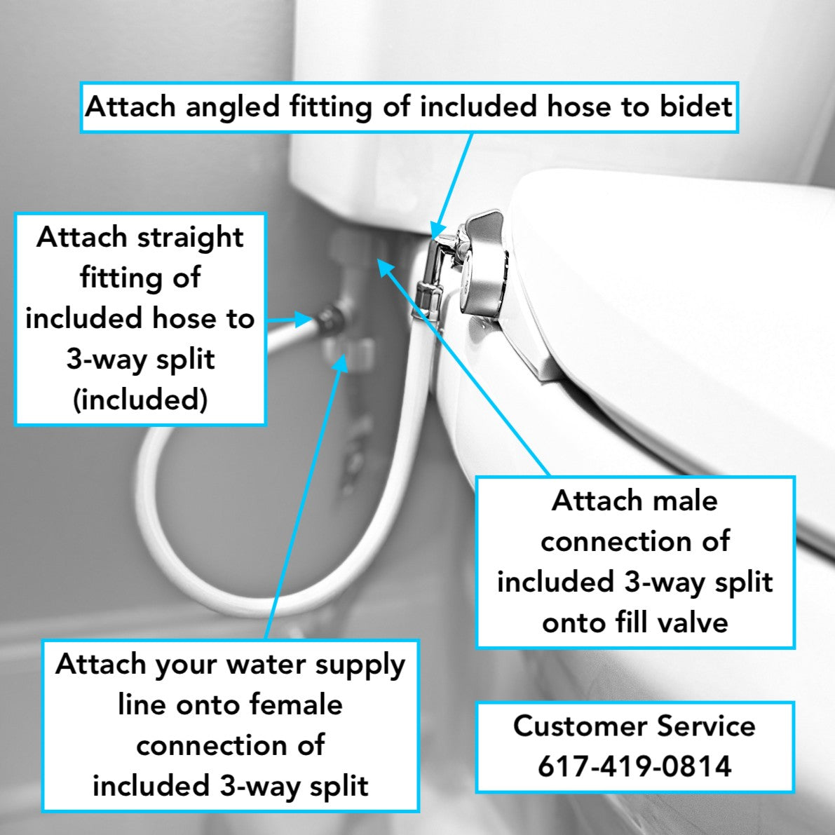 Bidet Seat. Elongated. NonElectric. Two-Way Spray (Free Shipping)
