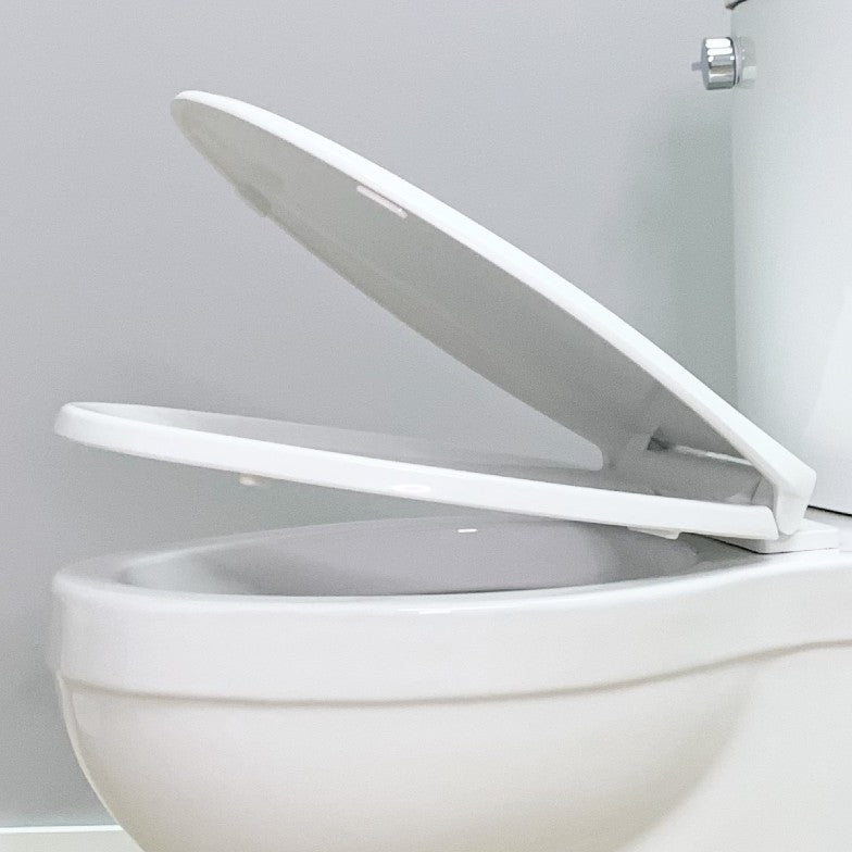 Elongated toilet seat, slow-close. White (shipping included)