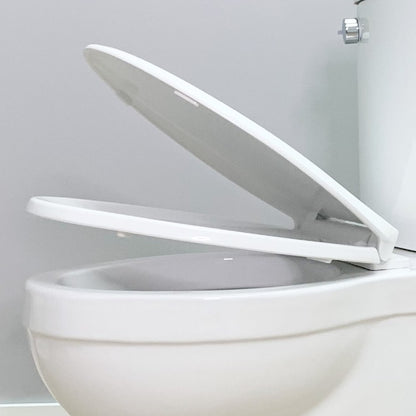 Elongated toilet seat, slow-close. White (shipping included)