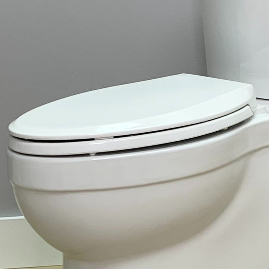 Elongated toilet seat, slow-close. White (shipping included)