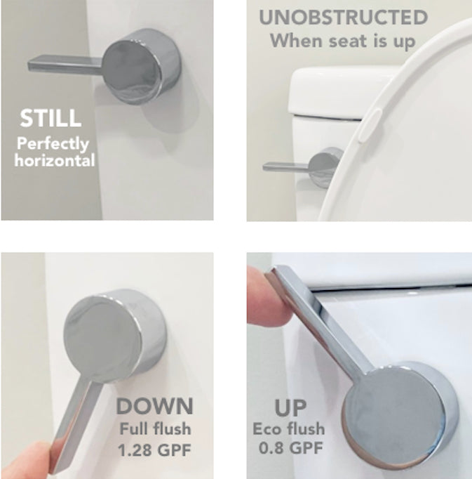 Parts: Dual flush new generation system with solid metal chrome lever handle