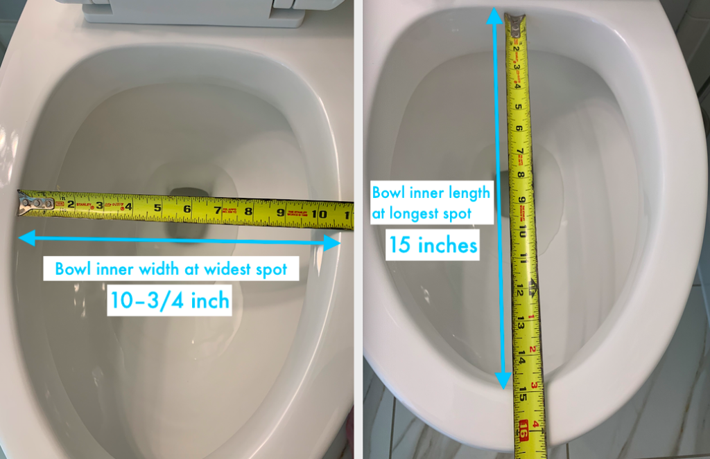 Toilet bowl inner dimensions