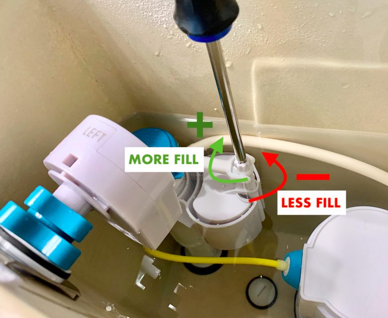 Toilet tank fill valve adjustment