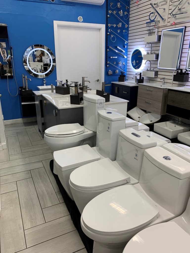 Tall Toilet now displayed the iconic Miami showroom - Tall by Convenient Height Co. | Bathrooms ADA | Tall Commode