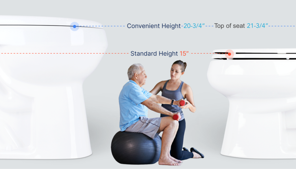 Physical Therapy Tall toilet with 20 21 inch king height toilet helps sit down stand up