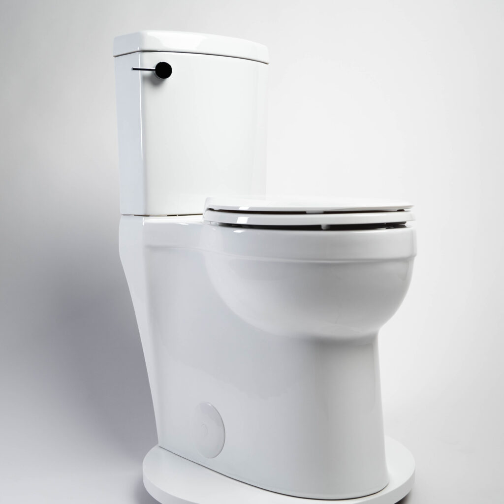 Tower tall toilet bowl concealed trap way skirted