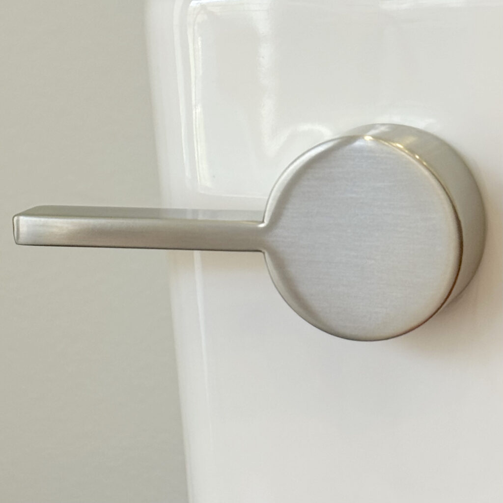 Brushed Nickel: This versatile and durable finish is ideal for a modern and sleek bathroom. The matte surface with a slight texture reduces fingerprints and water spots, making it easy to maintain. Brushed Nickel’s neutral tone blends seamlessly with stainless steel fixtures, creating a cohesive and polished look.