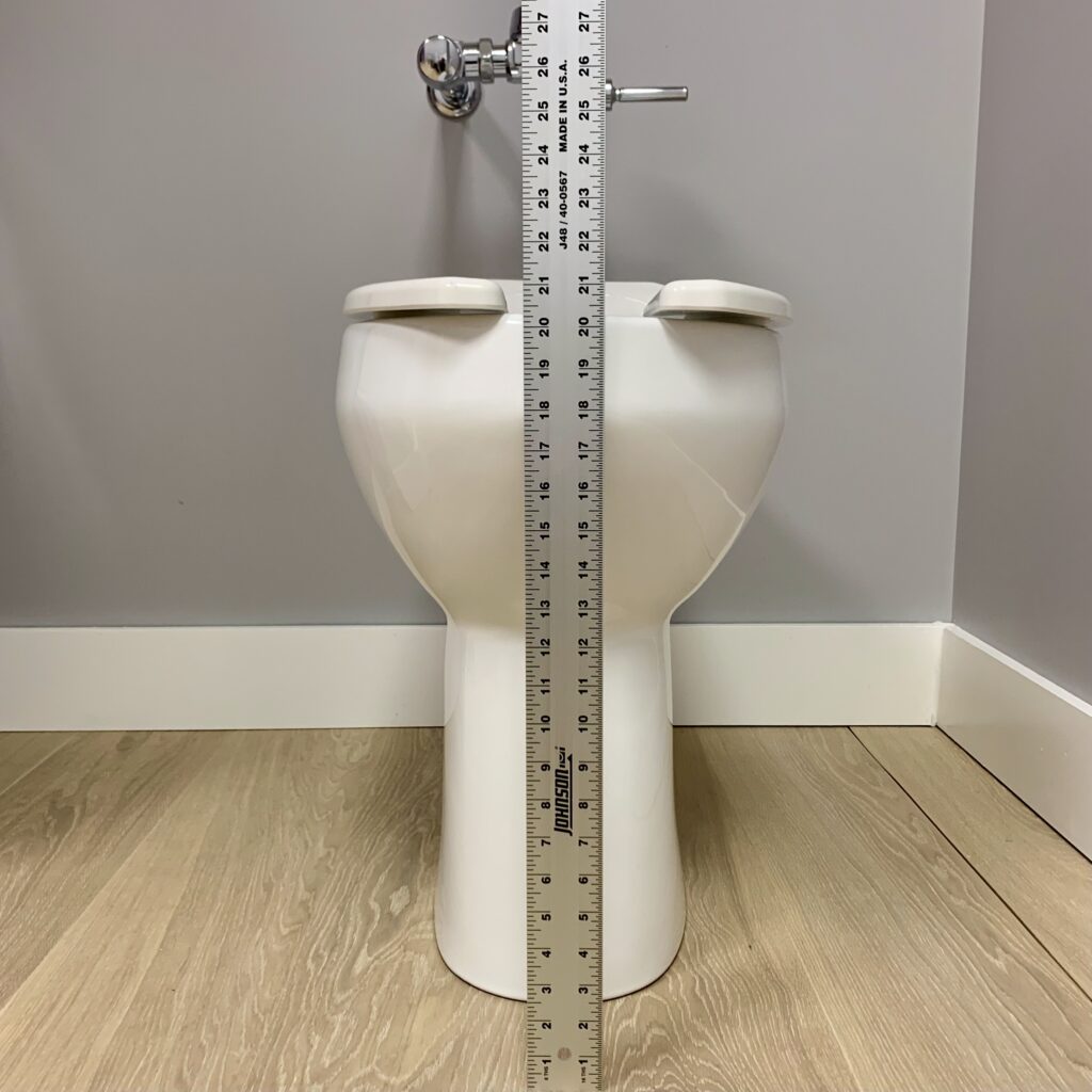 Commercial flush tall bowl Designed for standard commercial spud measuring at 1-1/2”