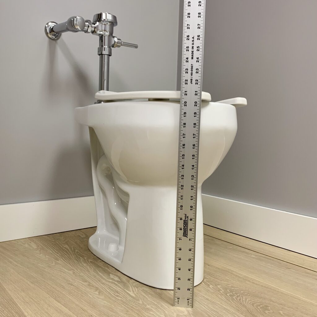 Commercial 20 inch Extra Tall Elongated Bowl for Spud Flushometer. Floor-Mounted. 11.5 inch rough-in