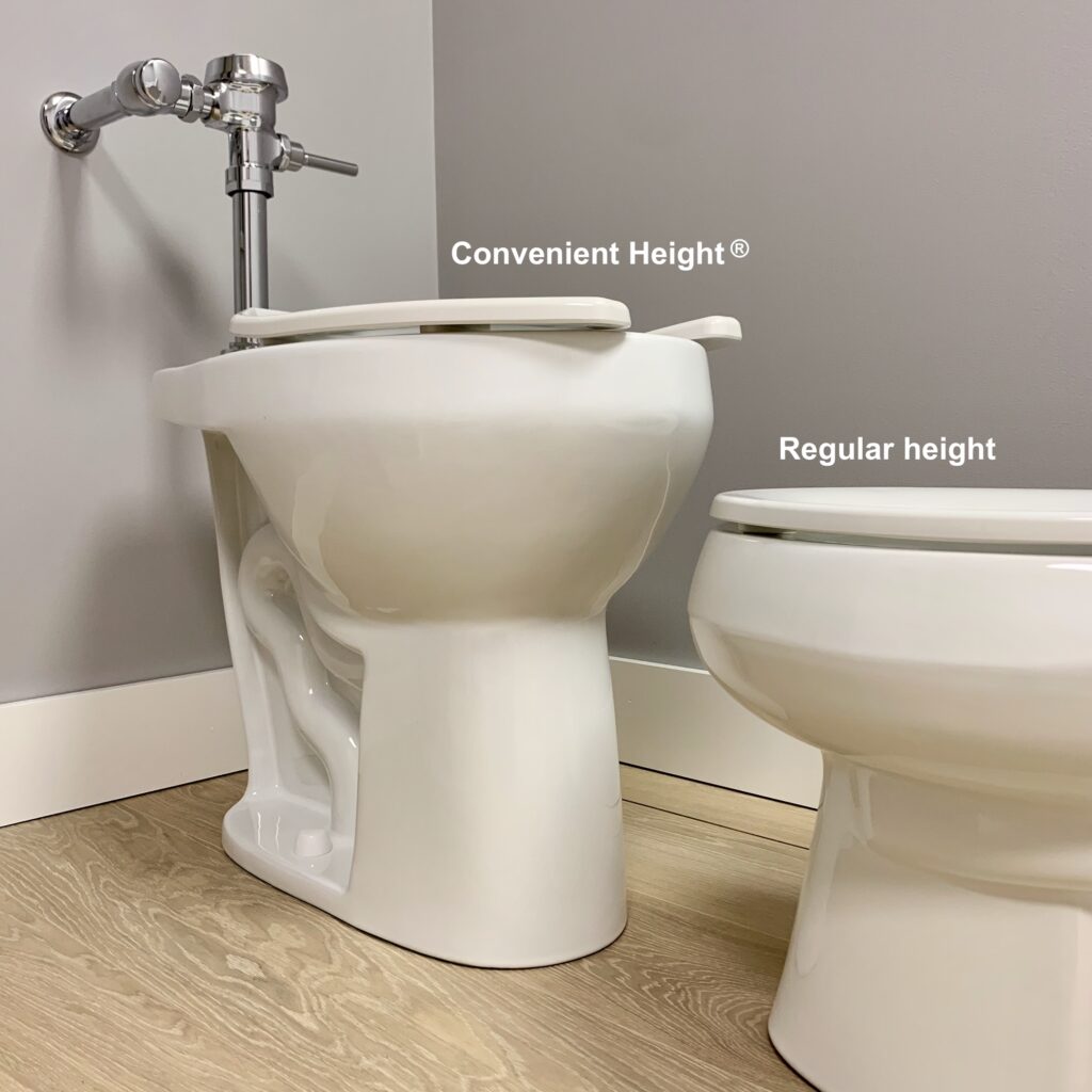 Regular height toilet vs Tall