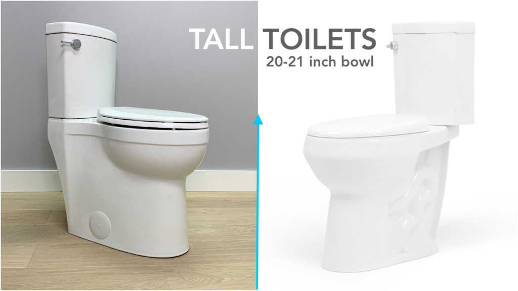 Toilets with extra tall 20 – 21 bowl | Est. 2016